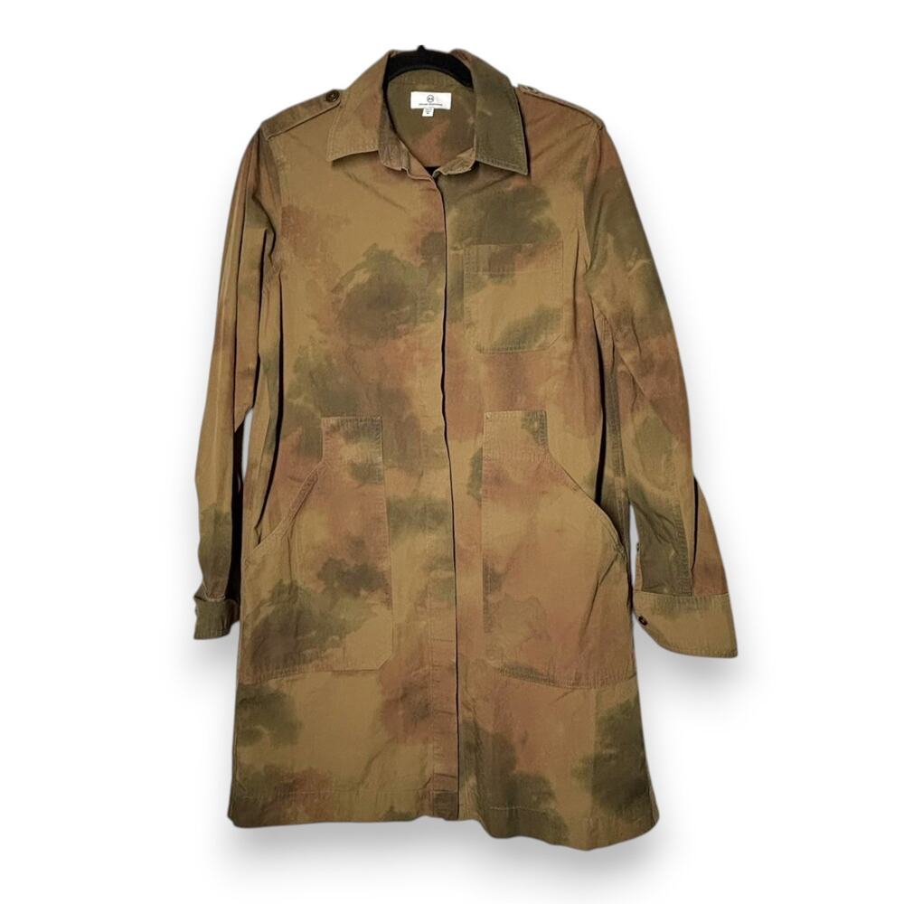 AG Adriano Goldschmied M Justine Dress Mid-Length Camo Military Jacket Duster - Picture 2 of 5